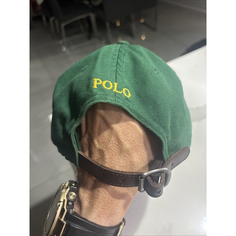 polo ralph lauren hat cap vintage Green Leather Strap - Picture 2 of 5